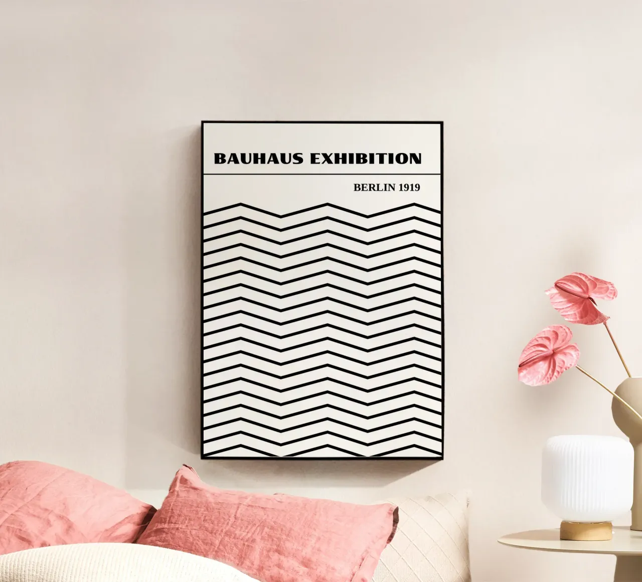 Bauhaus Op Art Print | Arte a zig zag in bianco e nero plexiglass da Grungeo