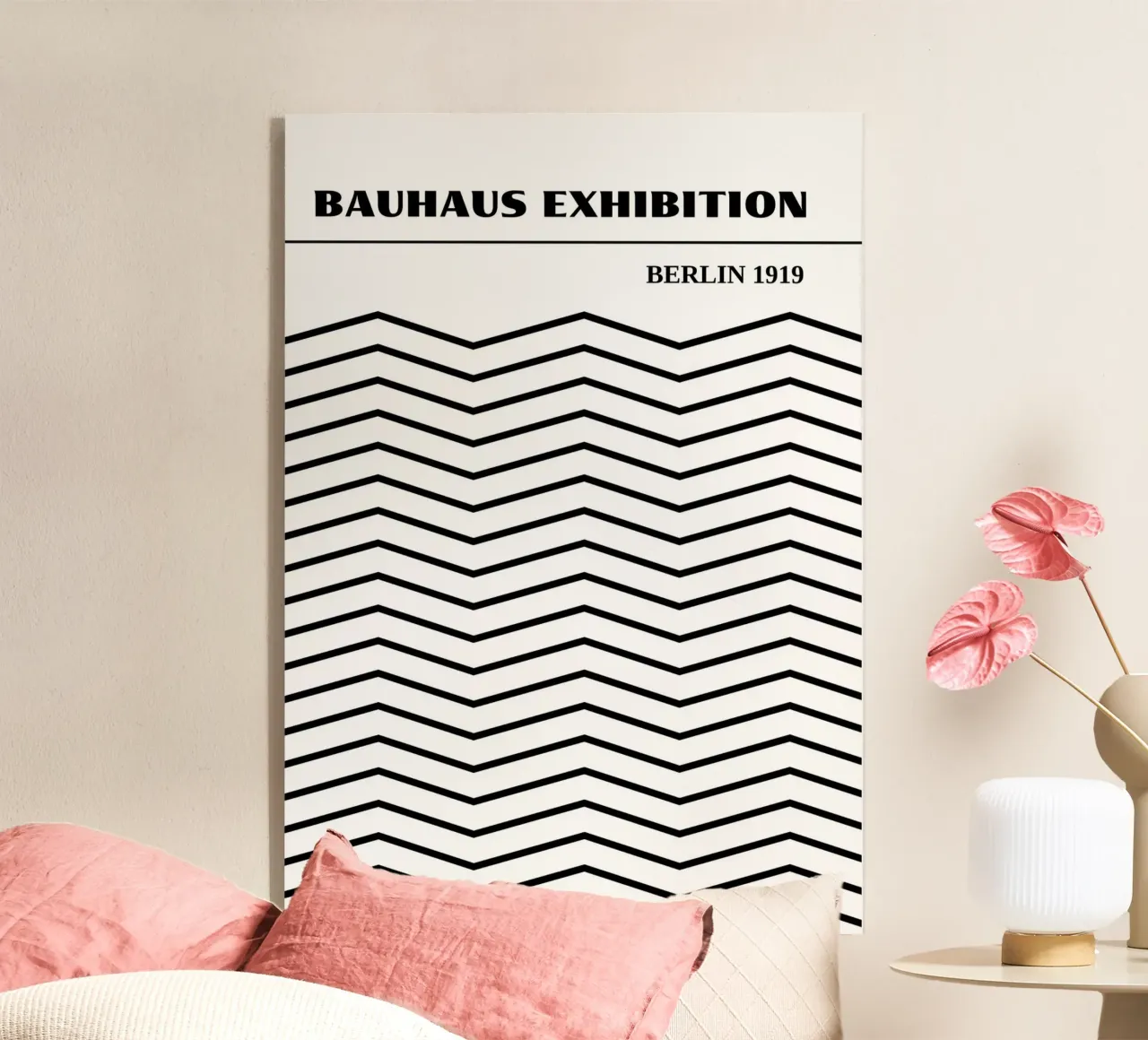 Bauhaus Op Art Print | Arte a zig zag in bianco e nero plexiglass da Grungeo