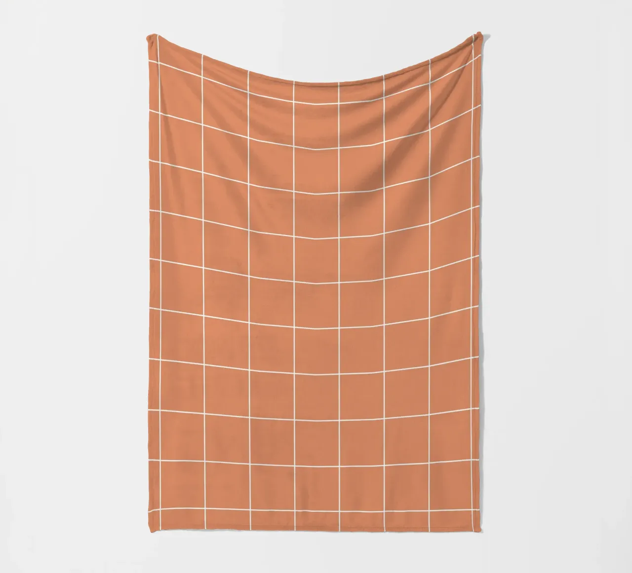 Minimal Basic Classic Big Grid | Bianco su Terracotta Arancione coperta in pile da Beauty in Simplicity