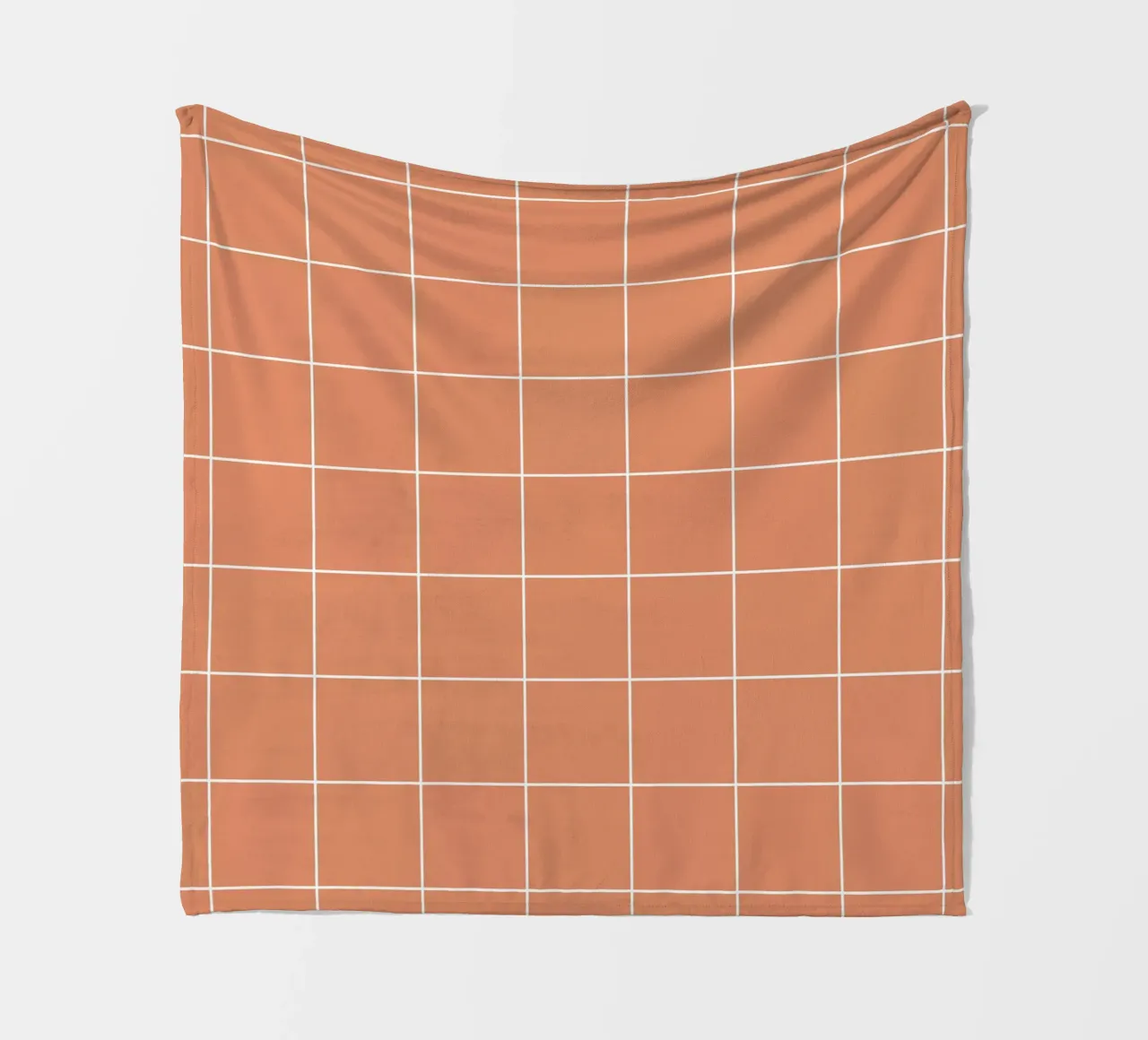 Minimal Basic Classic Big Grid | Bianco su Terracotta Arancione coperta in pile da Beauty in Simplicity