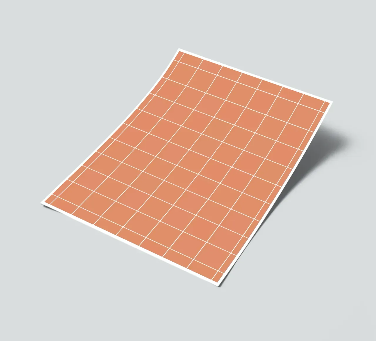 Minimal Basic Classic Big Grid | White on Terracotta Orange sticker sheet by Beauty in Simplicity