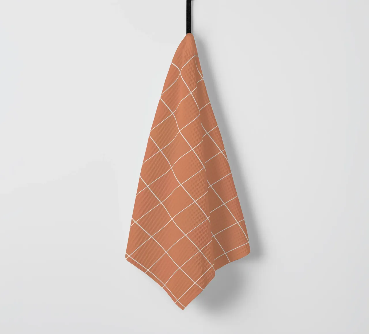 Minimal Basic Classic Big Grid | Bianco su Terracotta Arancione canovaccio da cucina da Beauty in Simplicity