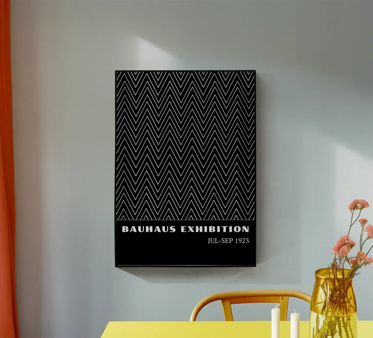Bauhaus Op Art Print | Arte a zig zag in bianco e nero plexiglass da Grungeo