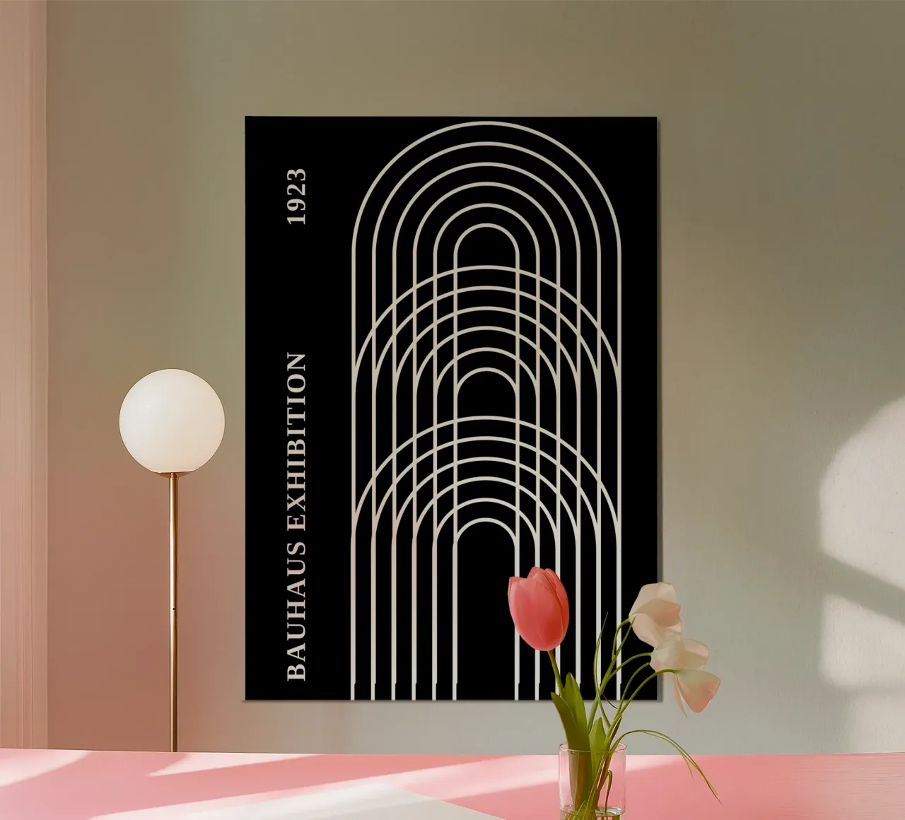 Bauhaus Op Art Print | Poster con archi concentrici alluminio dibond da Grungeo