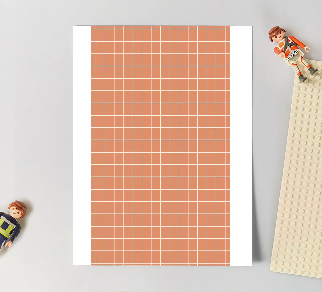 Minimal Basic Classic Grid | White on Terracotta Orange sticker sheet by Beauty in Simplicity