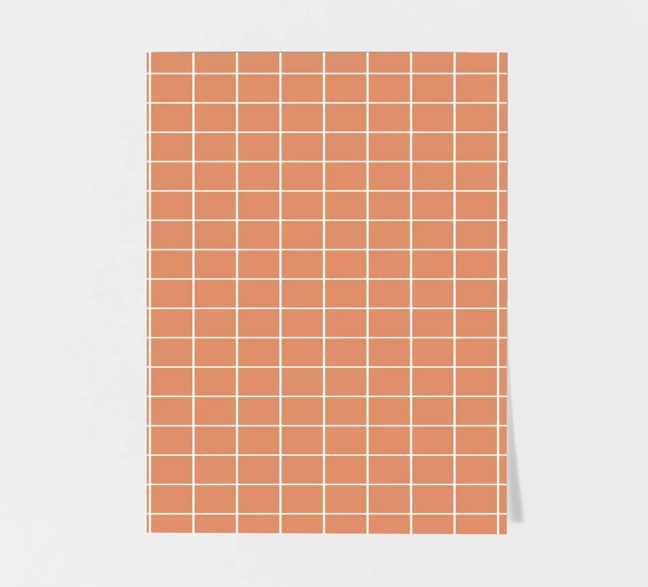 Minimal Basic Classic Grid | White on Terracotta Orange sticker sheet by Beauty in Simplicity