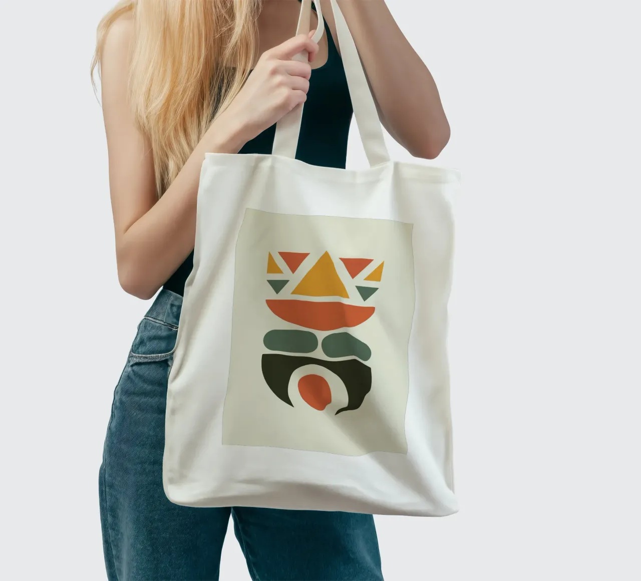 Soft Triangles in Earthy Circle 1 borsa in juta da LisaArtes