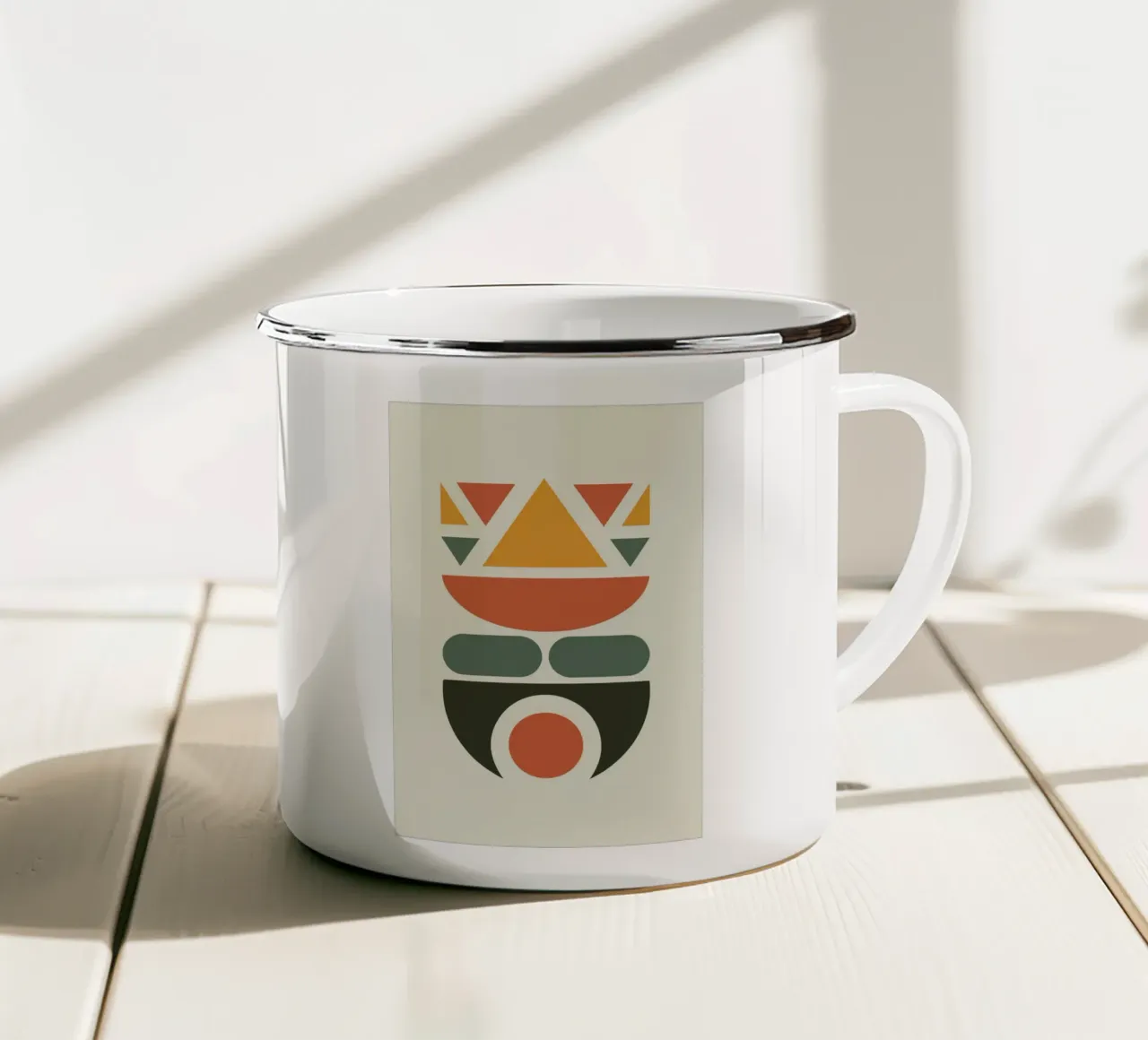 Soft Triangles in Earthy Circle 1 tazza in smalto da LisaArtes