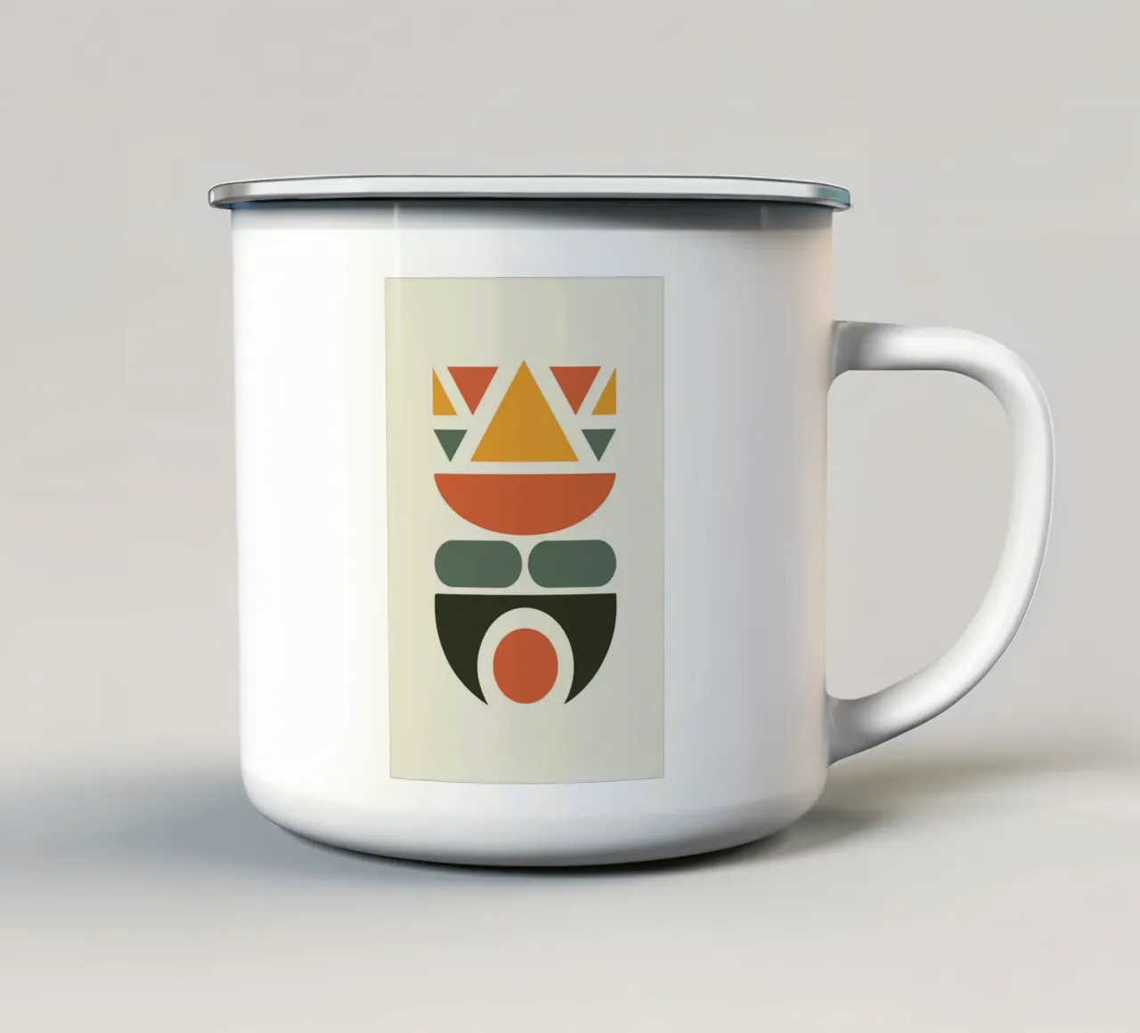 Soft Triangles in Earthy Circle 1 tazza in smalto da LisaArtes