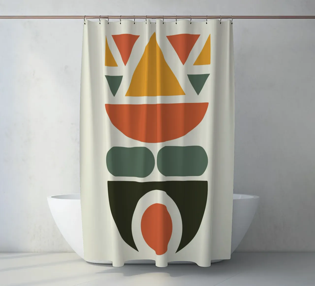 Soft Triangles in Earthy Circle 1 tenda da doccia da LisaArtes