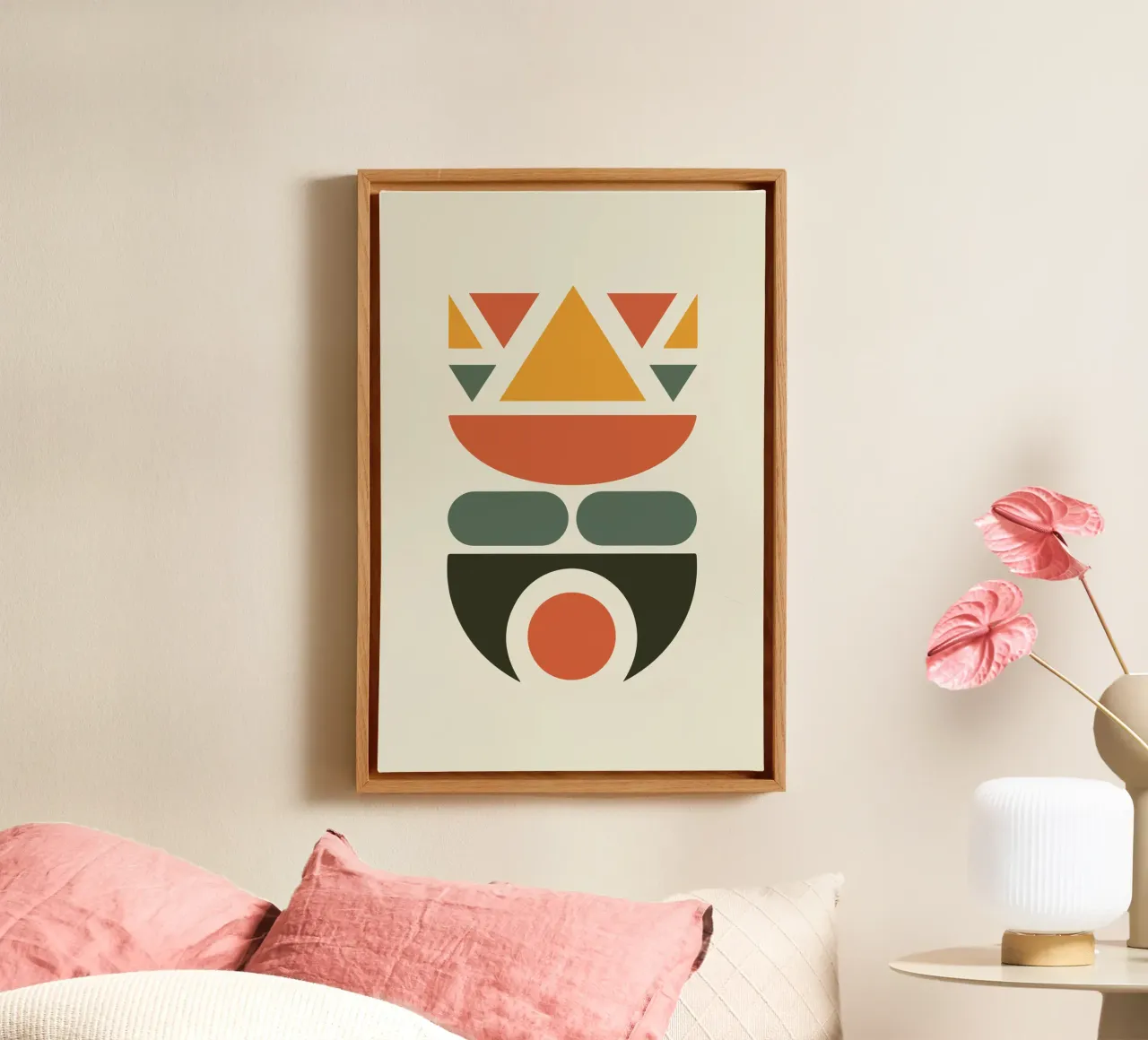 Soft Triangles in Earthy Circle 1 tela da LisaArtes