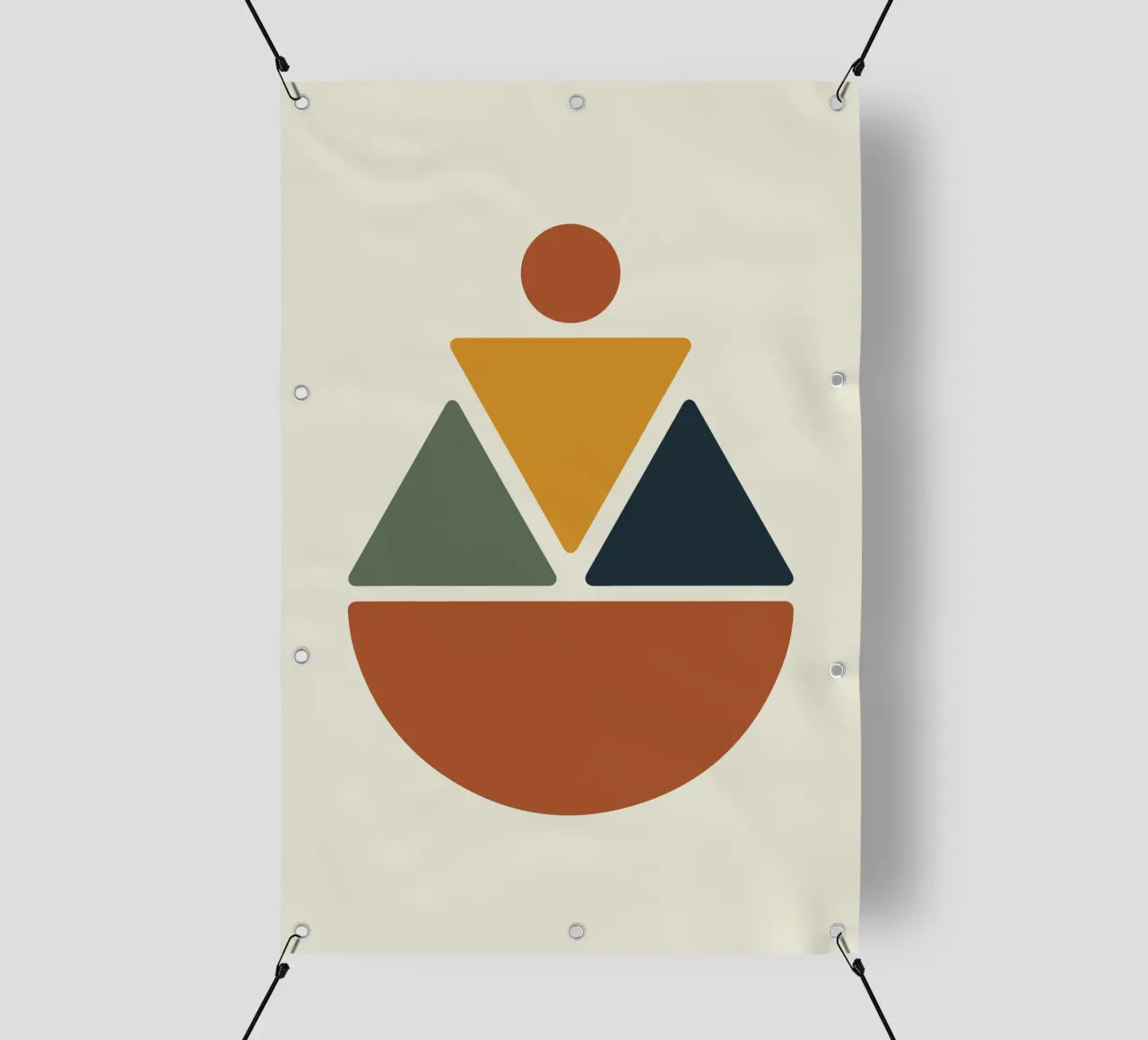 Soft Triangles in Earthy Circle telo in pvc da LisaArtes