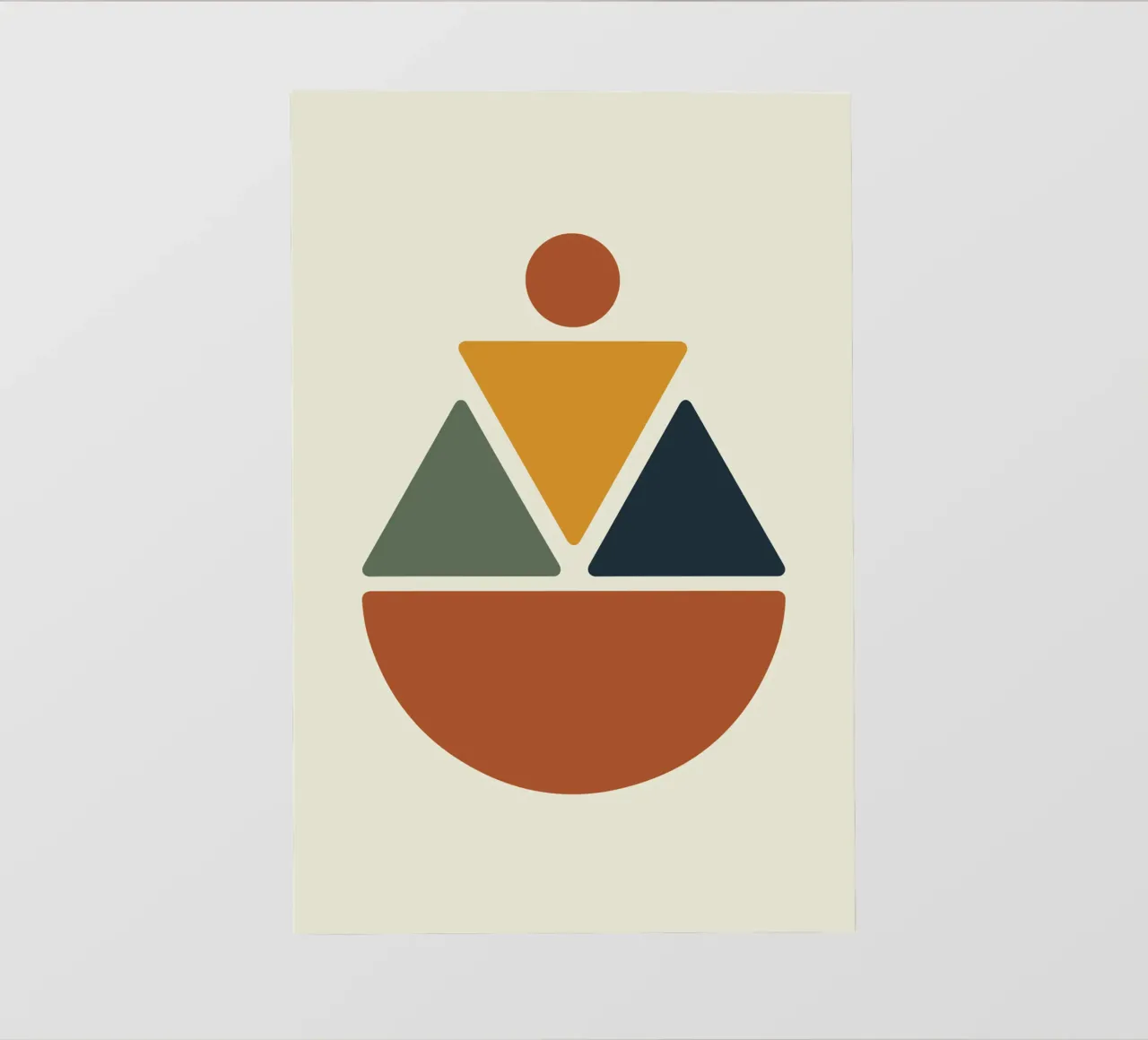 Soft Triangles in Earthy Circle telo in pvc da LisaArtes