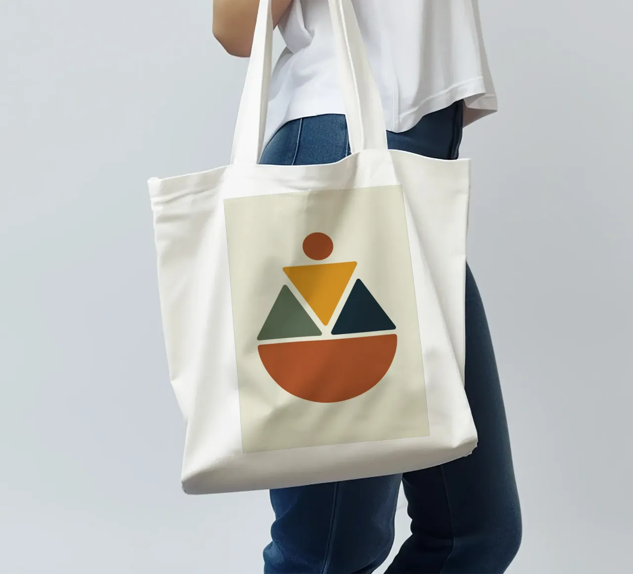 Soft Triangles in Earthy Circle borsa in juta da LisaArtes