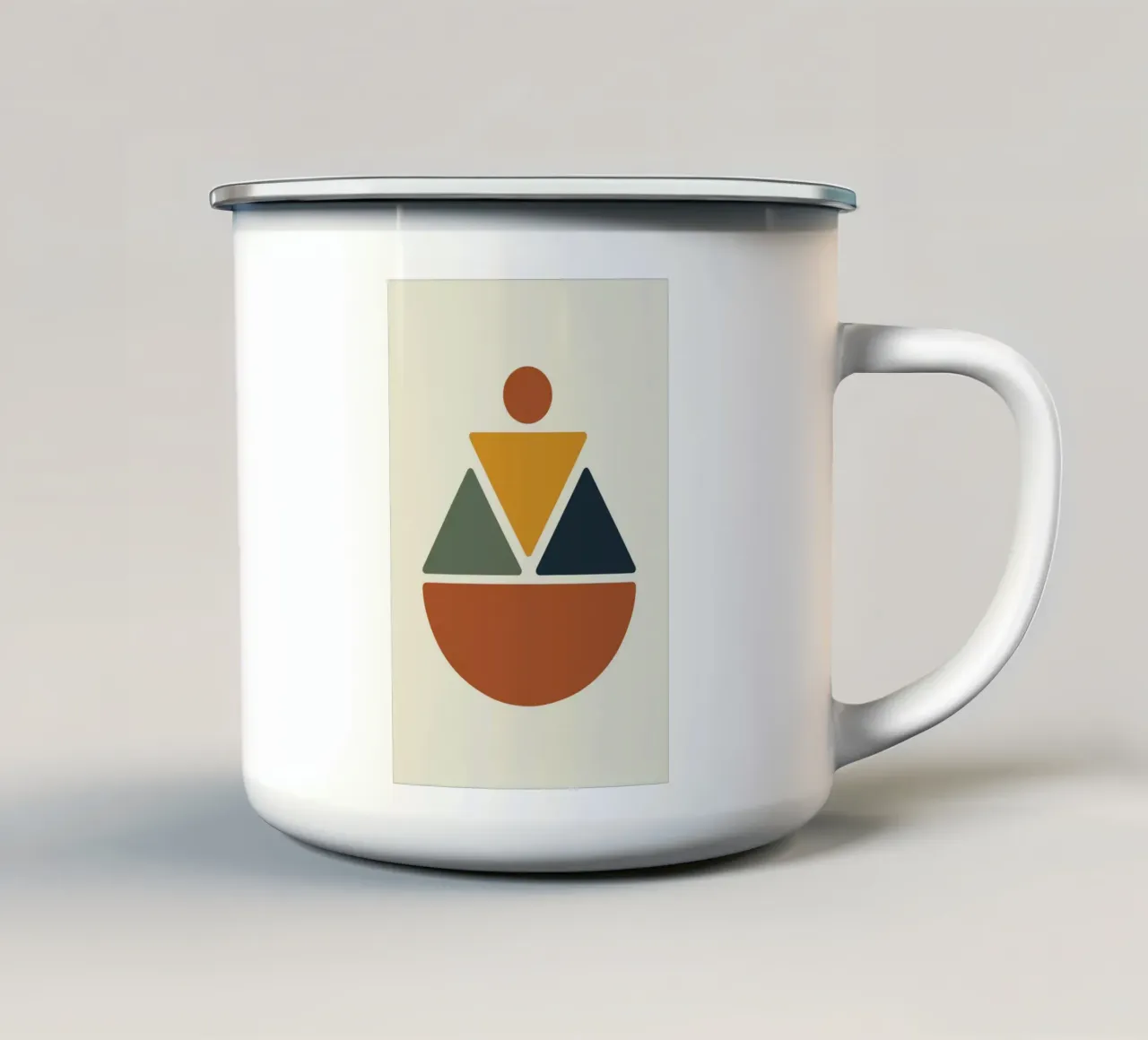 Soft Triangles in Earthy Circle tazza in smalto da LisaArtes