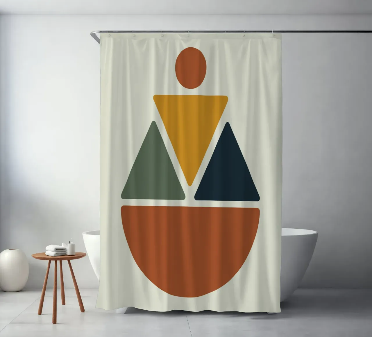 Soft Triangles in Earthy Circle tenda da doccia da LisaArtes