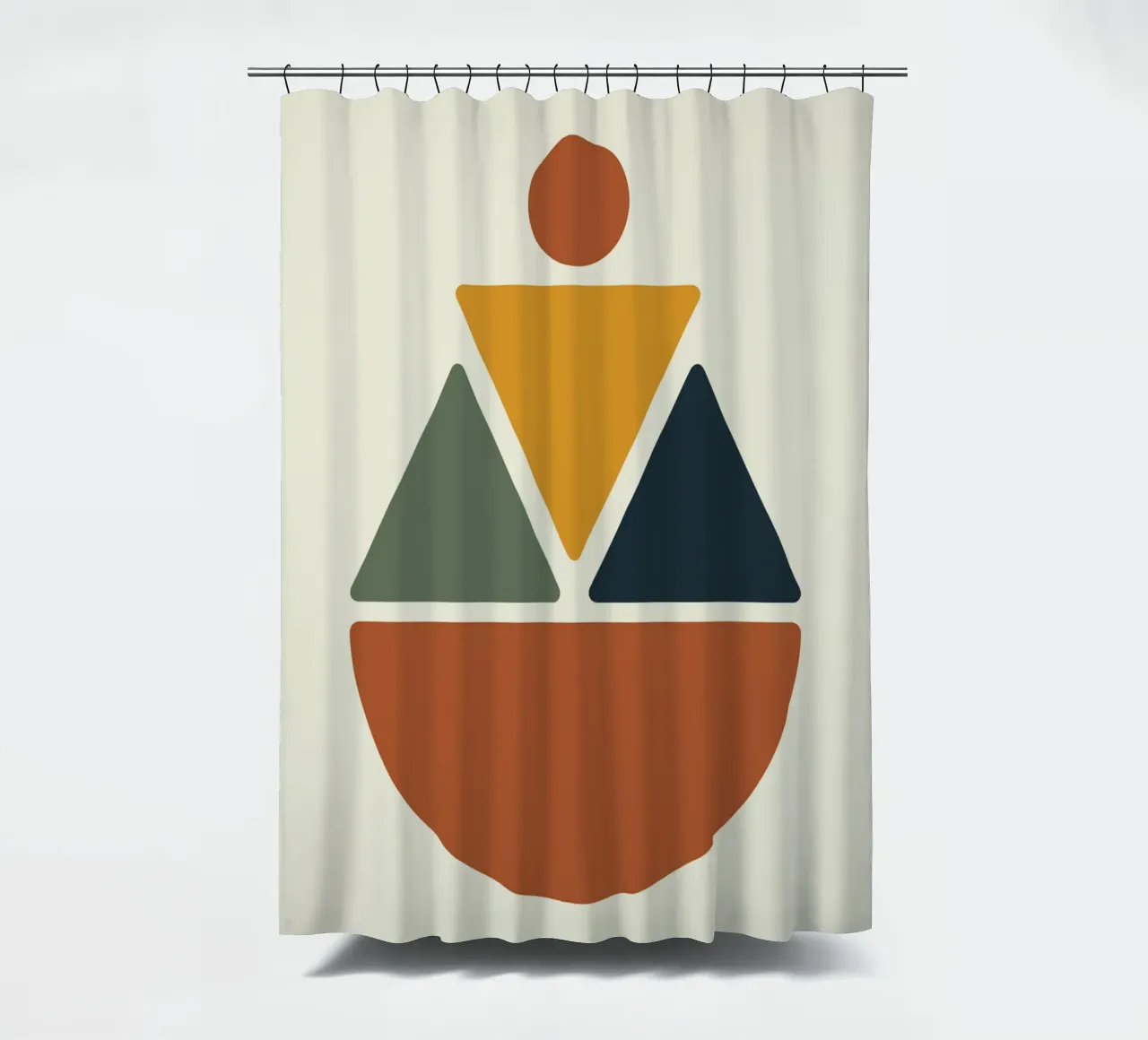 Soft Triangles in Earthy Circle tenda da doccia da LisaArtes