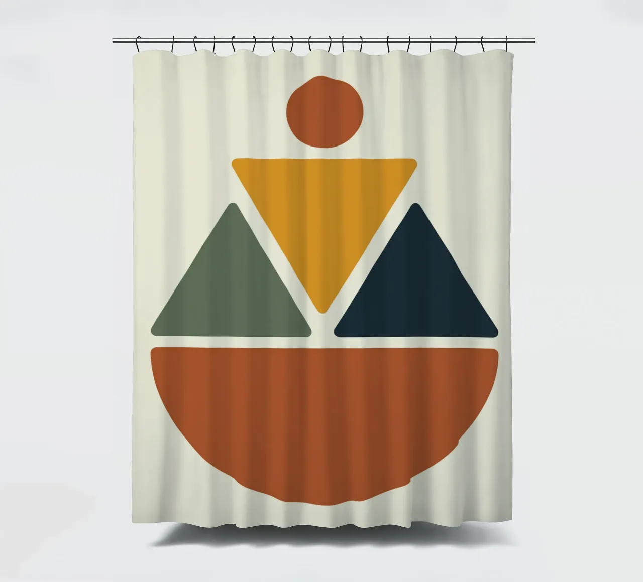 Soft Triangles in Earthy Circle tenda da doccia da LisaArtes