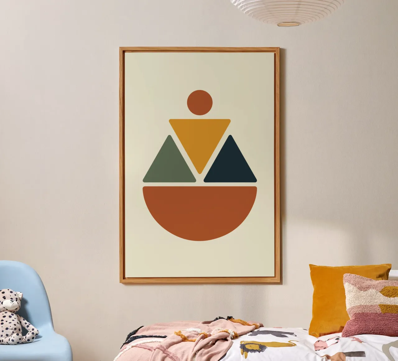 Soft Triangles in Earthy Circle alluminio dibond da LisaArtes