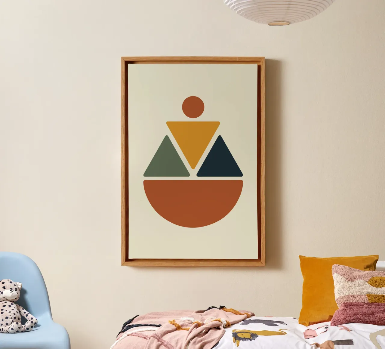 Soft Triangles in Earthy Circle tela da LisaArtes