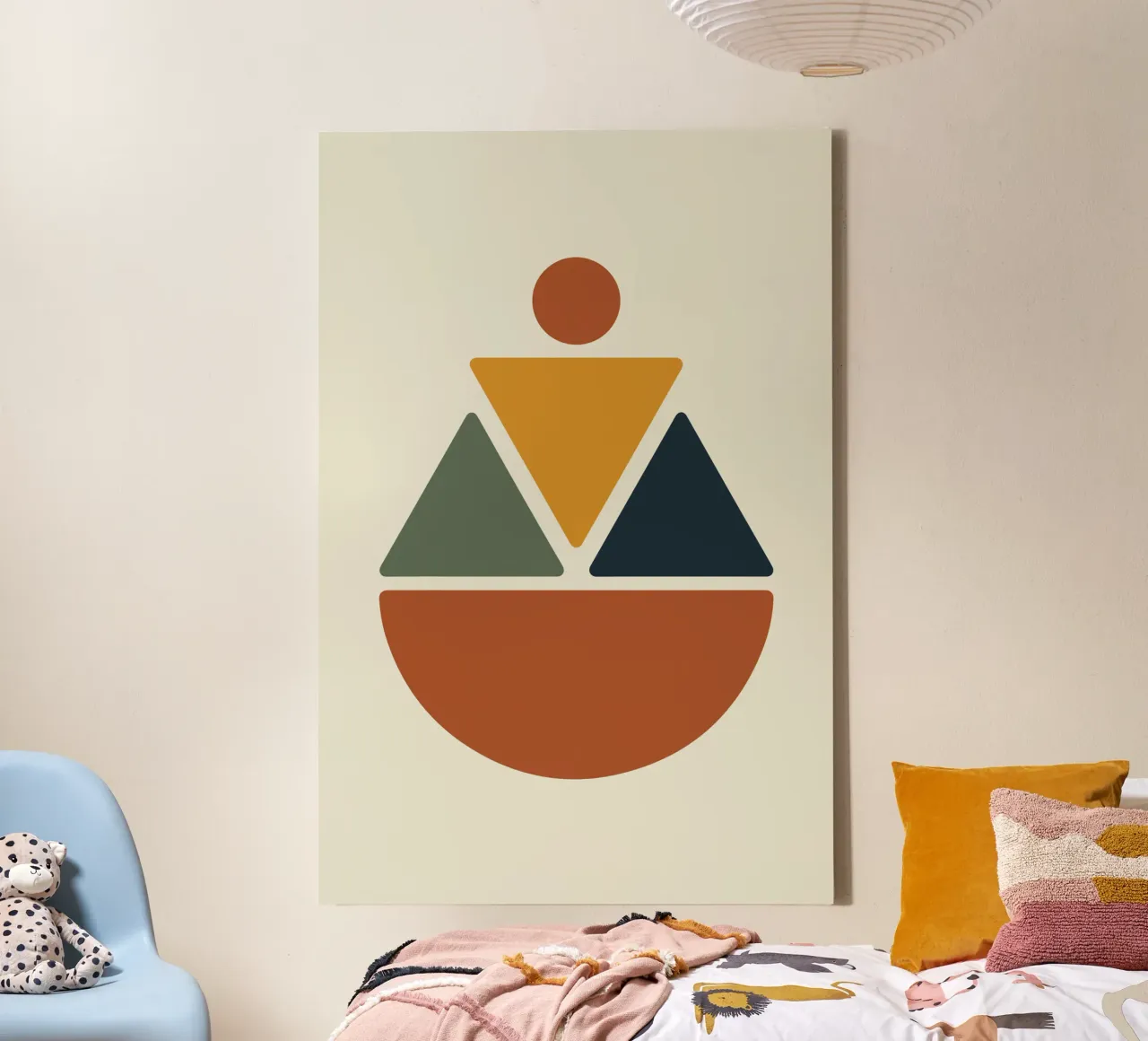 Soft Triangles in Earthy Circle tela da LisaArtes