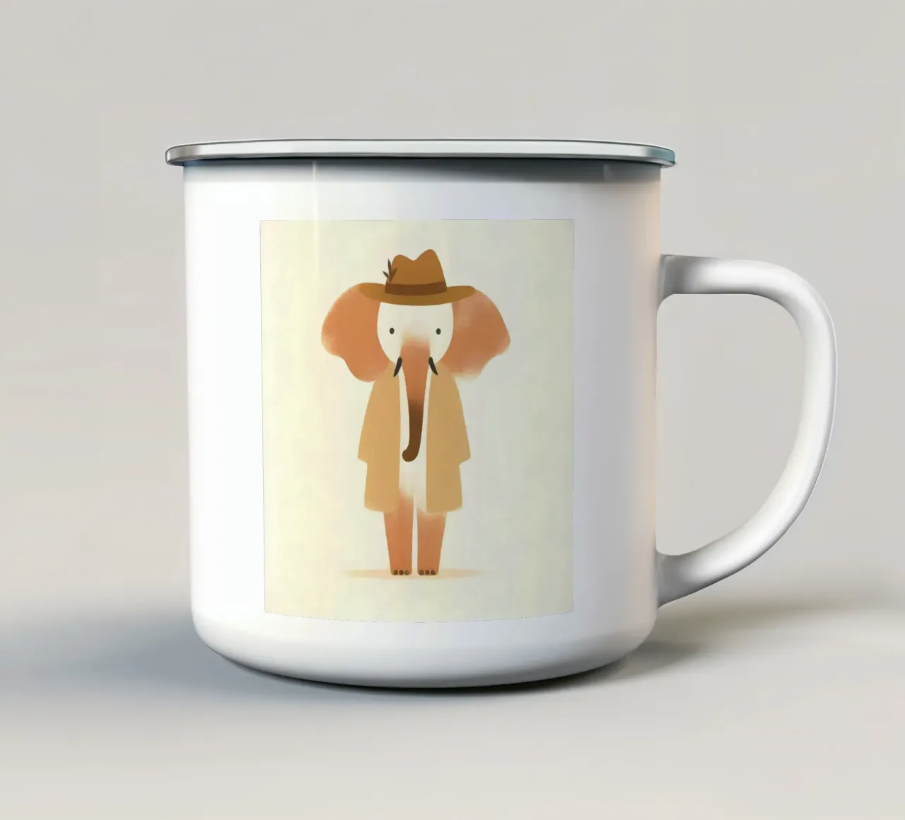 L'elefante gentiluomo tazza in smalto da KANESYAARTS