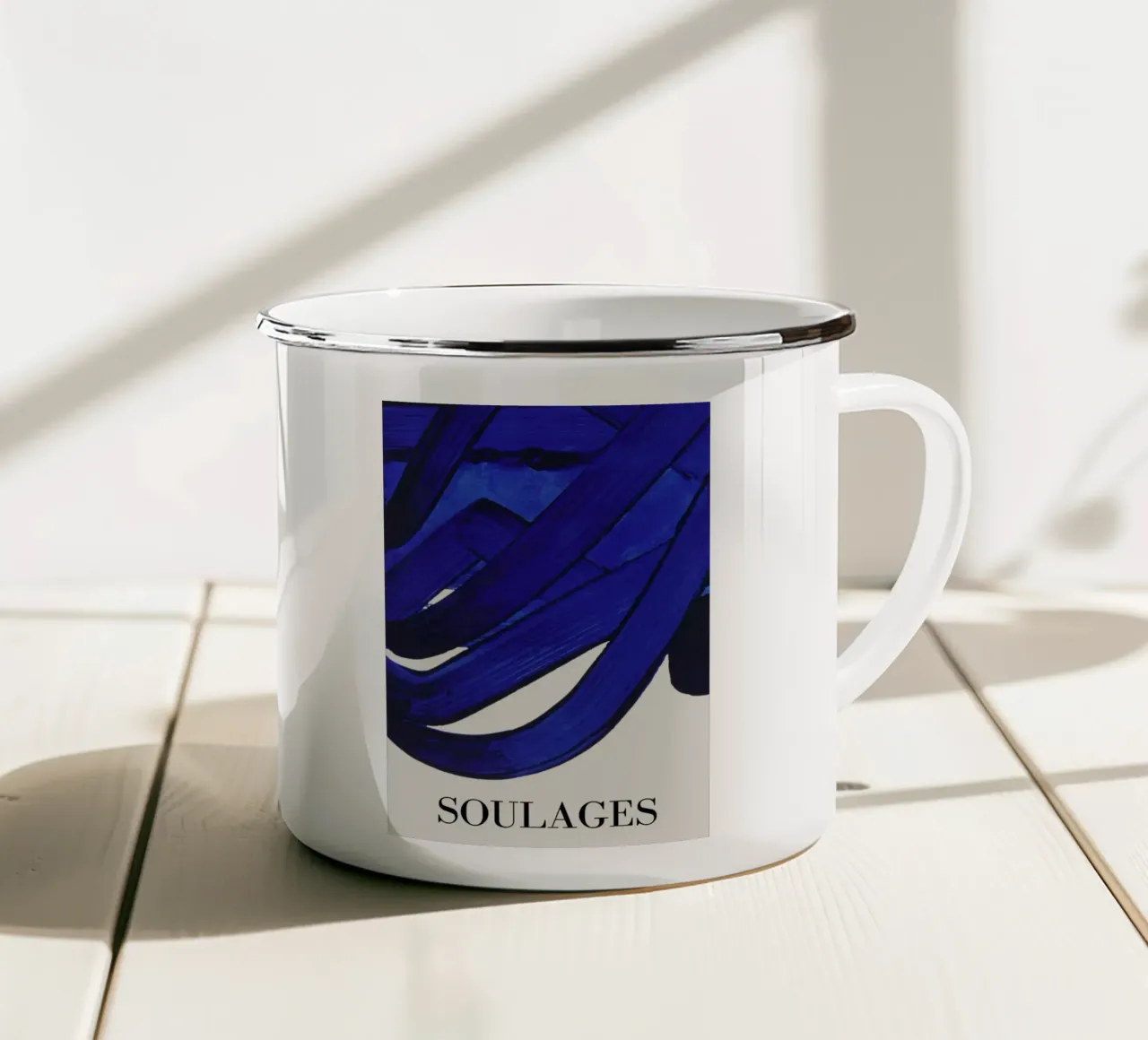 Blu tazza in smalto da Gottlie Bulrich