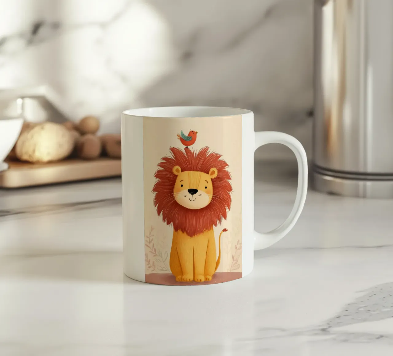 Lion and the Songbird tazza in ceramica da Kiara