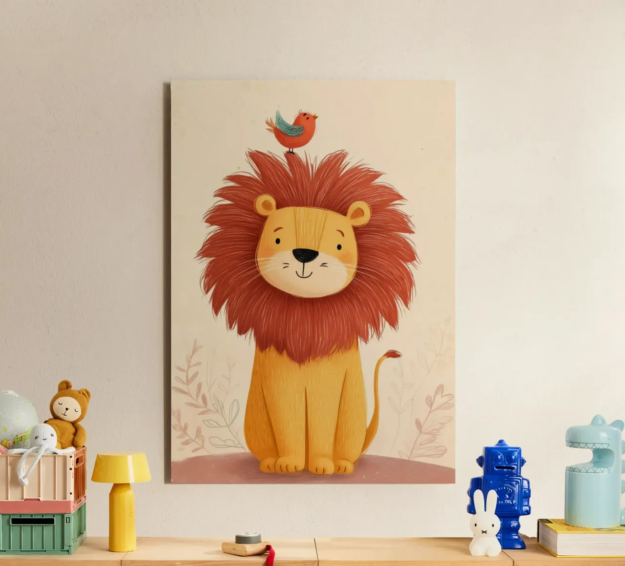 Lion and the Songbird alluminio dibond da Kiara