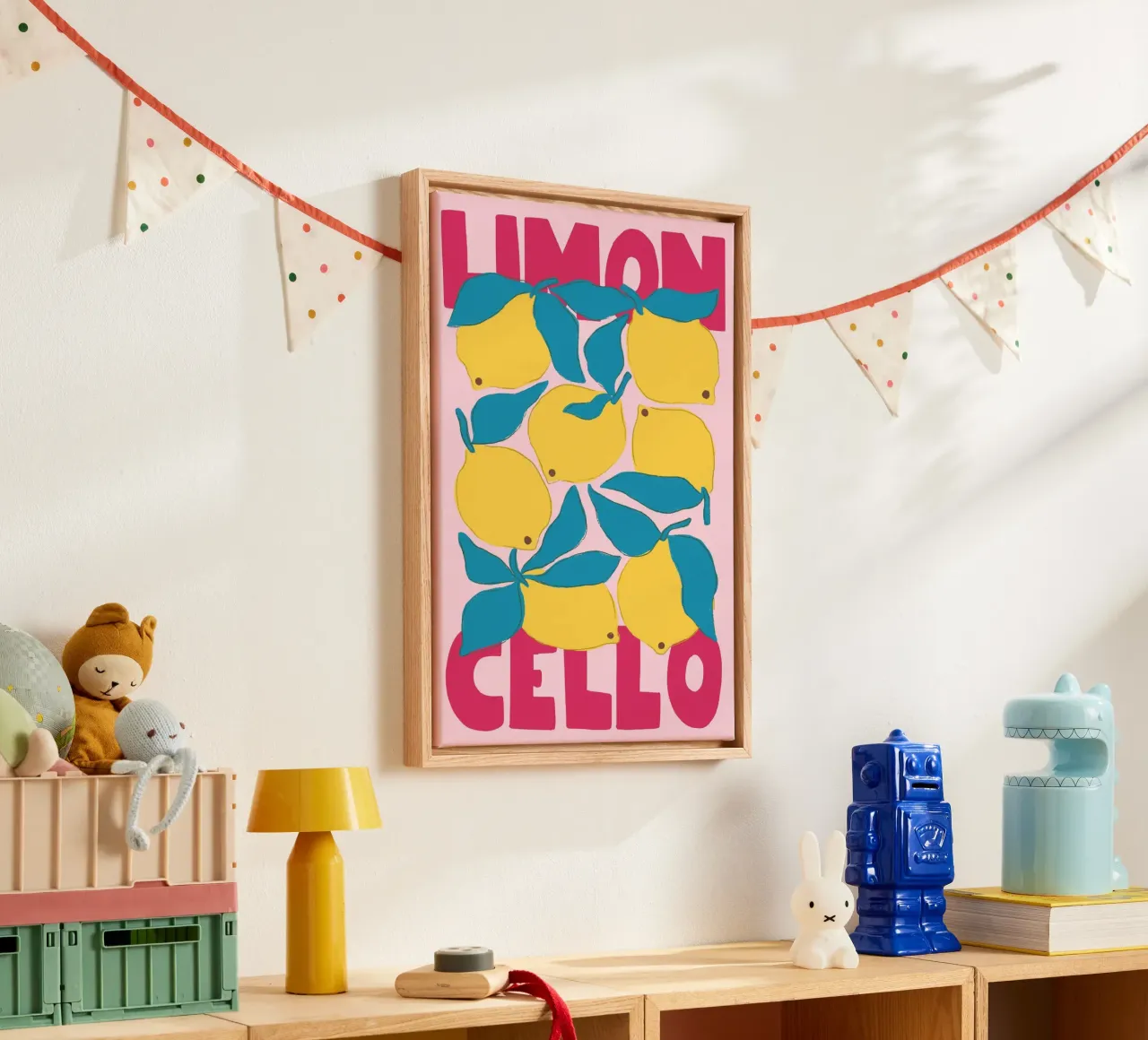 Limoncello Pop Art Retro Lemon Print tela da dawnthesea