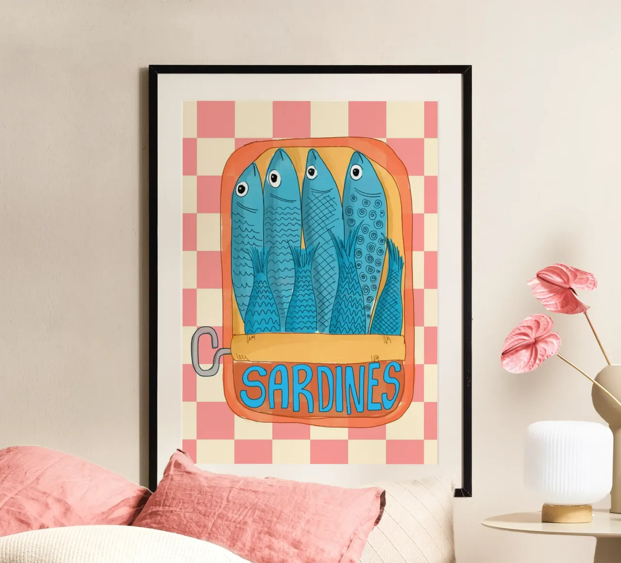 Funky Sardines Pop Art Kitchen Print poster by dawnthesea