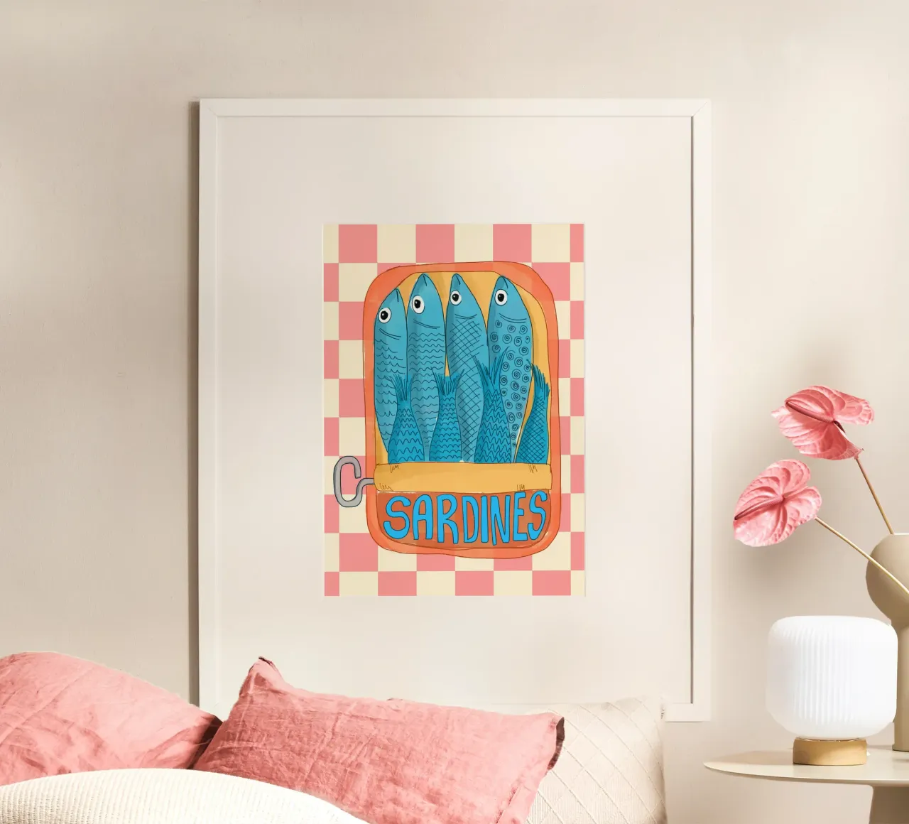 Funky Sardines Pop Art Kitchen Print poster by dawnthesea