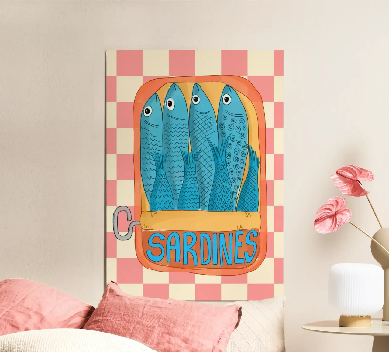 Funky Sardines Pop Art Kitchen Print poster by dawnthesea