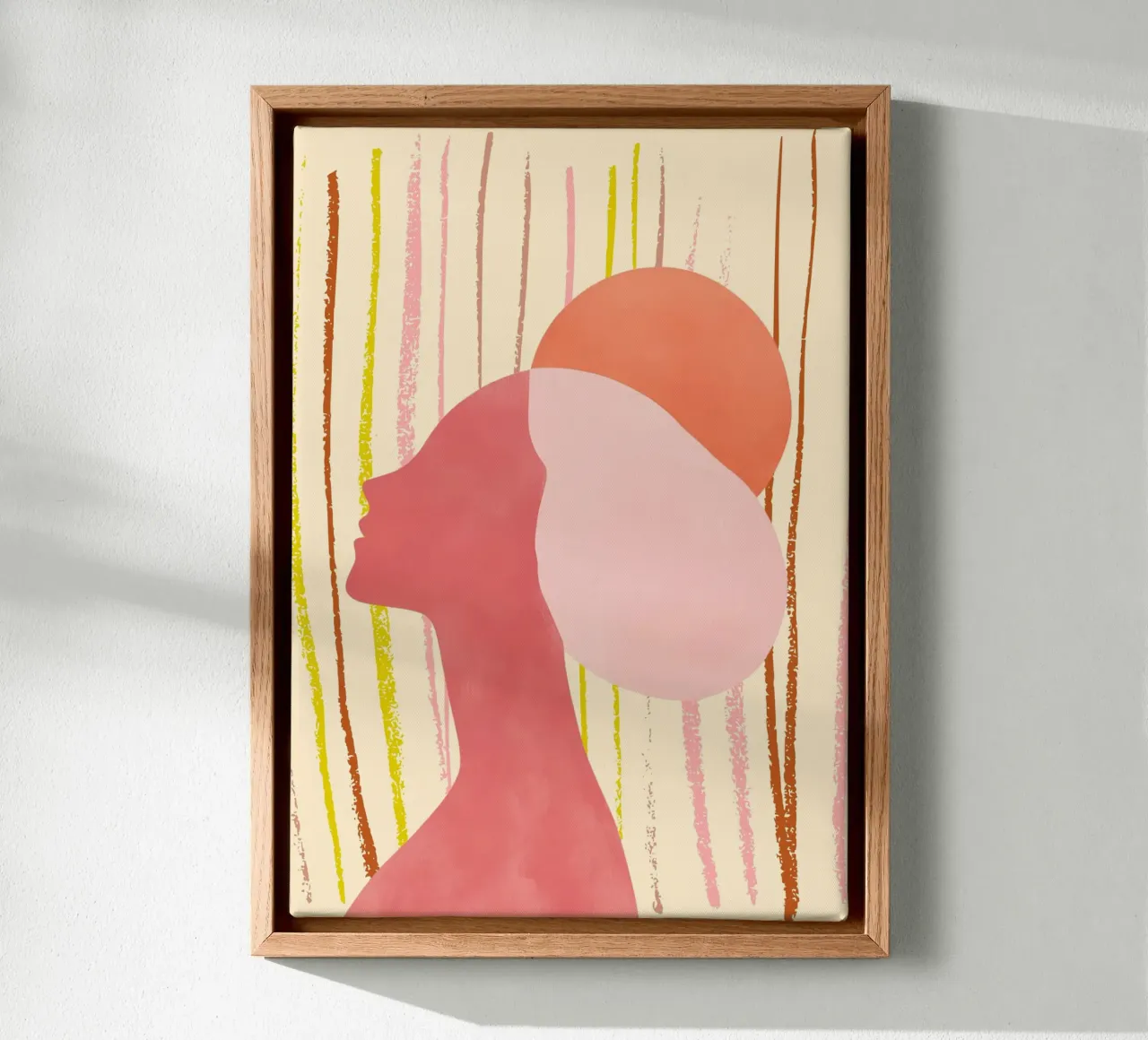 Boho vrouw abstract profiel portret kunst canvas van dawnthesea