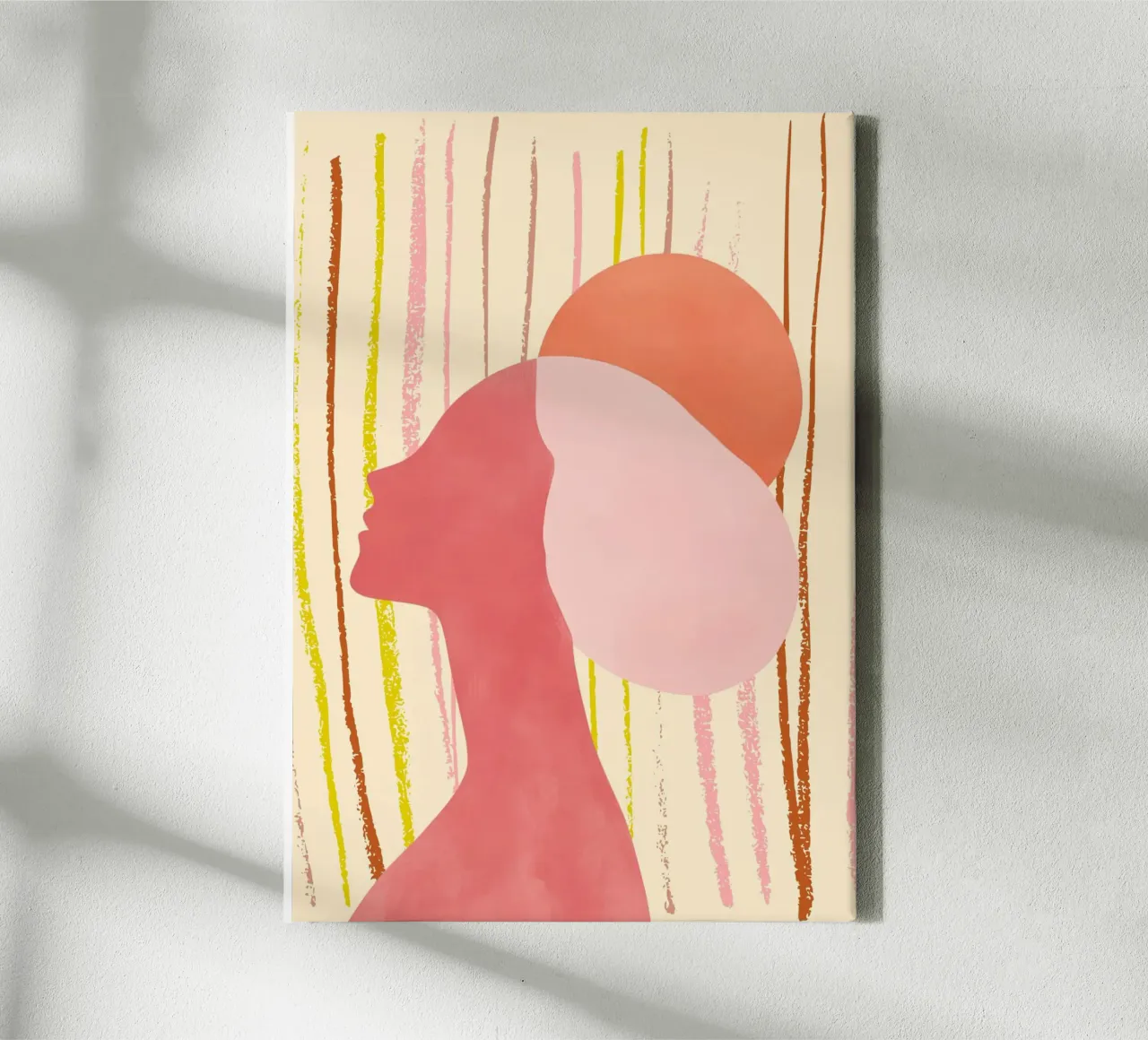 Boho vrouw abstract profiel portret kunst canvas van dawnthesea