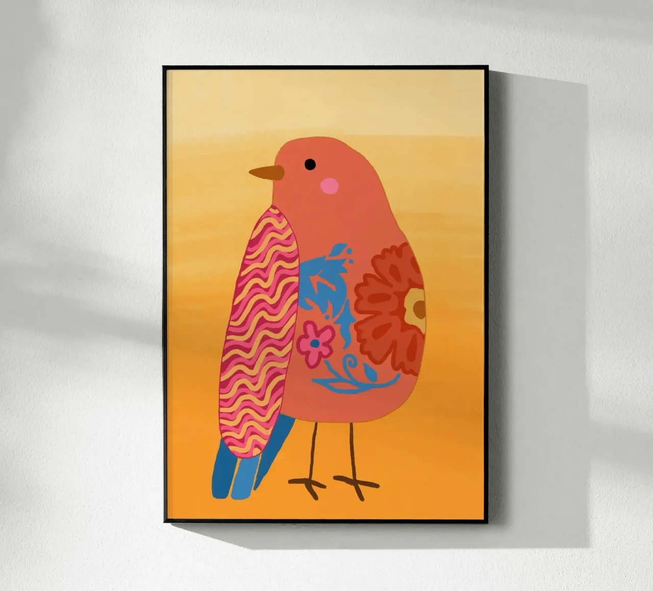 Boho Bird Funky Floral & Abstract Art Print metacrilato de dawnthesea