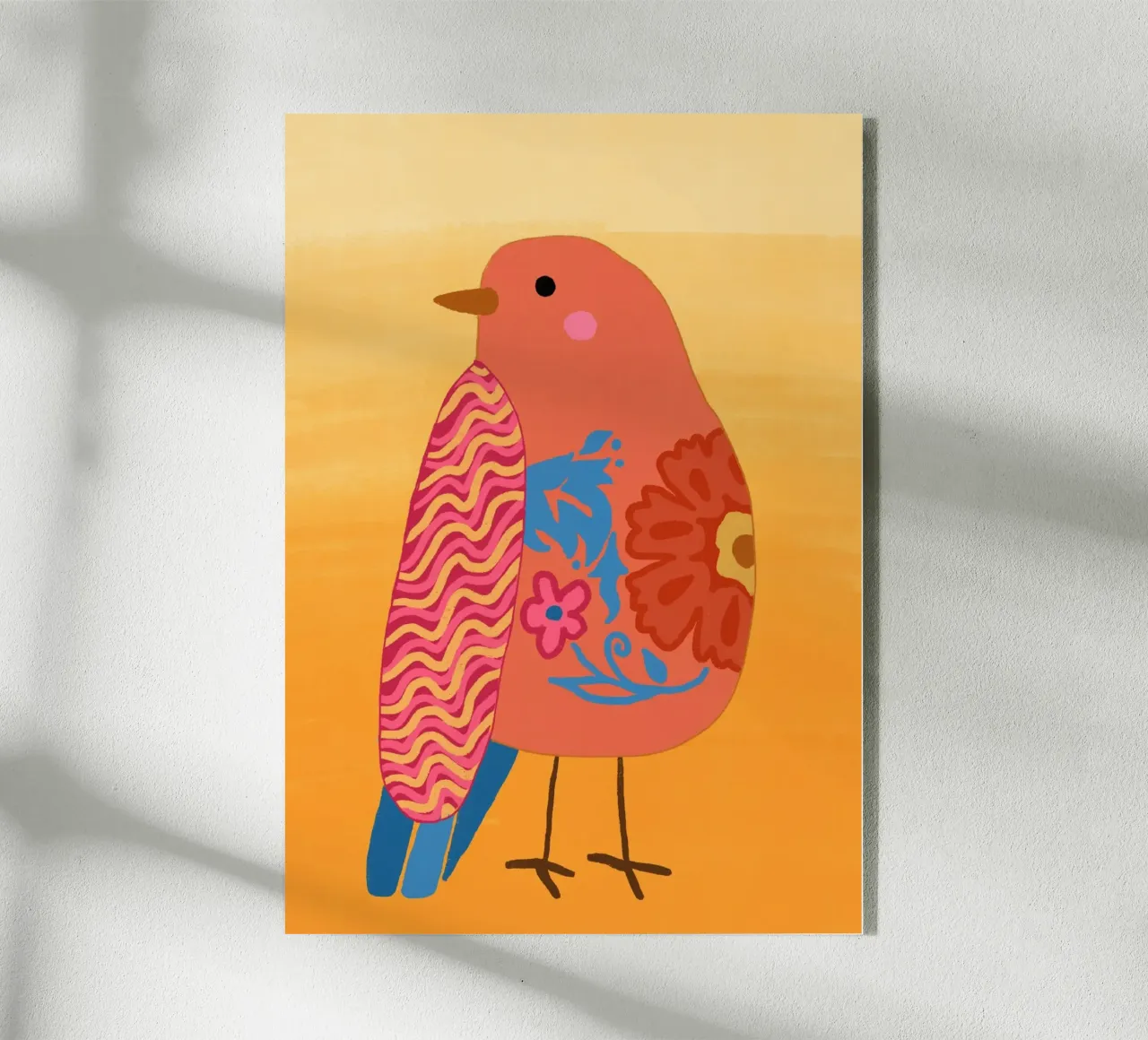 Boho Bird Funky Floral & Abstract Art Print metacrilato de dawnthesea