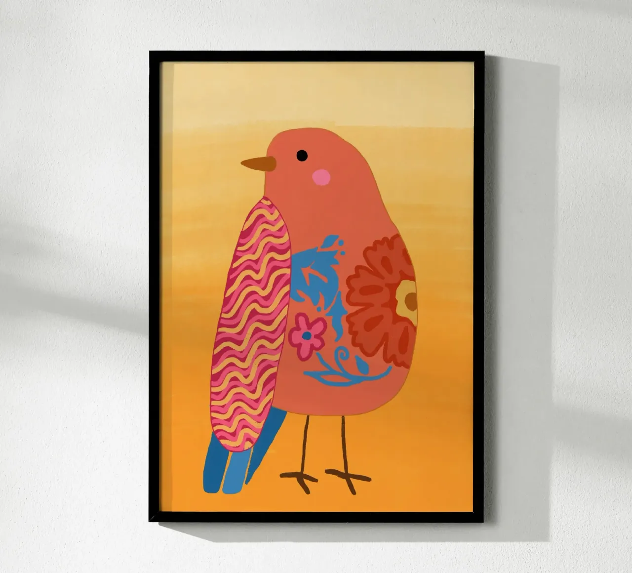 Boho Bird Funky Floral & Abstract Art Print hahnemühle de dawnthesea