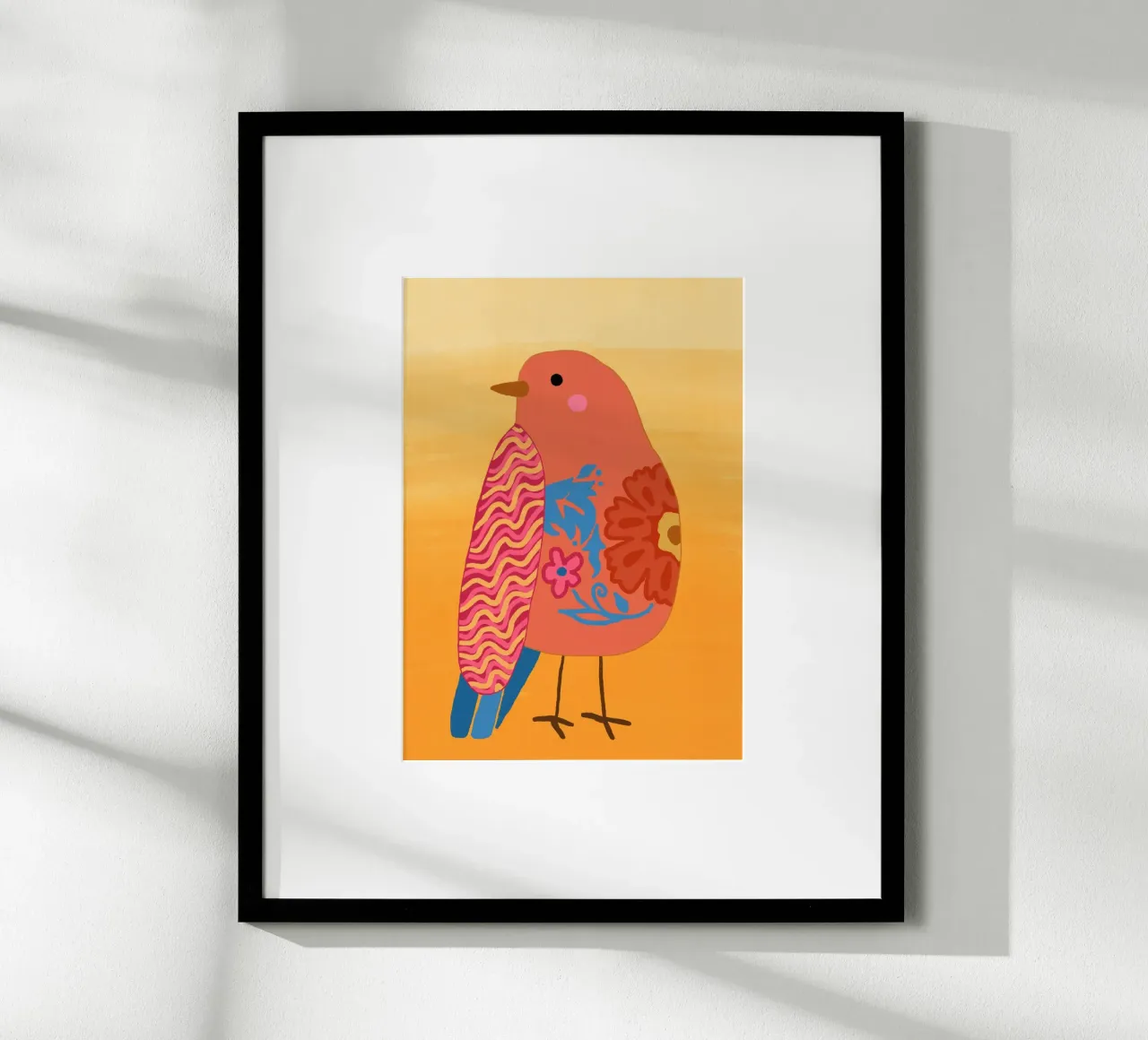 Boho Bird Funky Floral & Abstract Art Print hahnemühle de dawnthesea