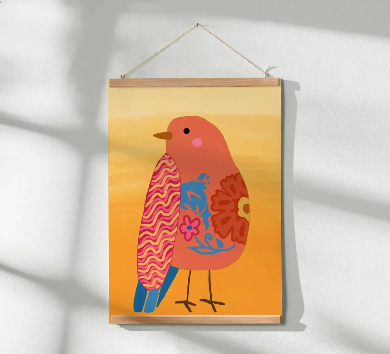 Boho Bird Funky Floral & Abstract Art Print hahnemühle de dawnthesea