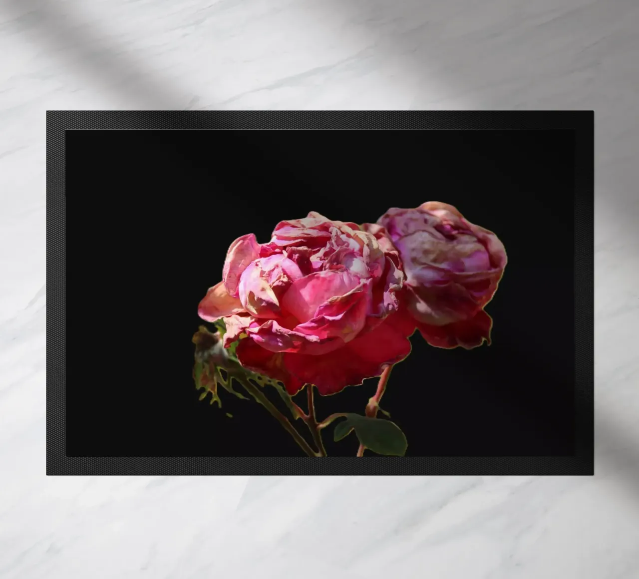 Pink Roses doormat by Alexandra Joseph Fotomomente