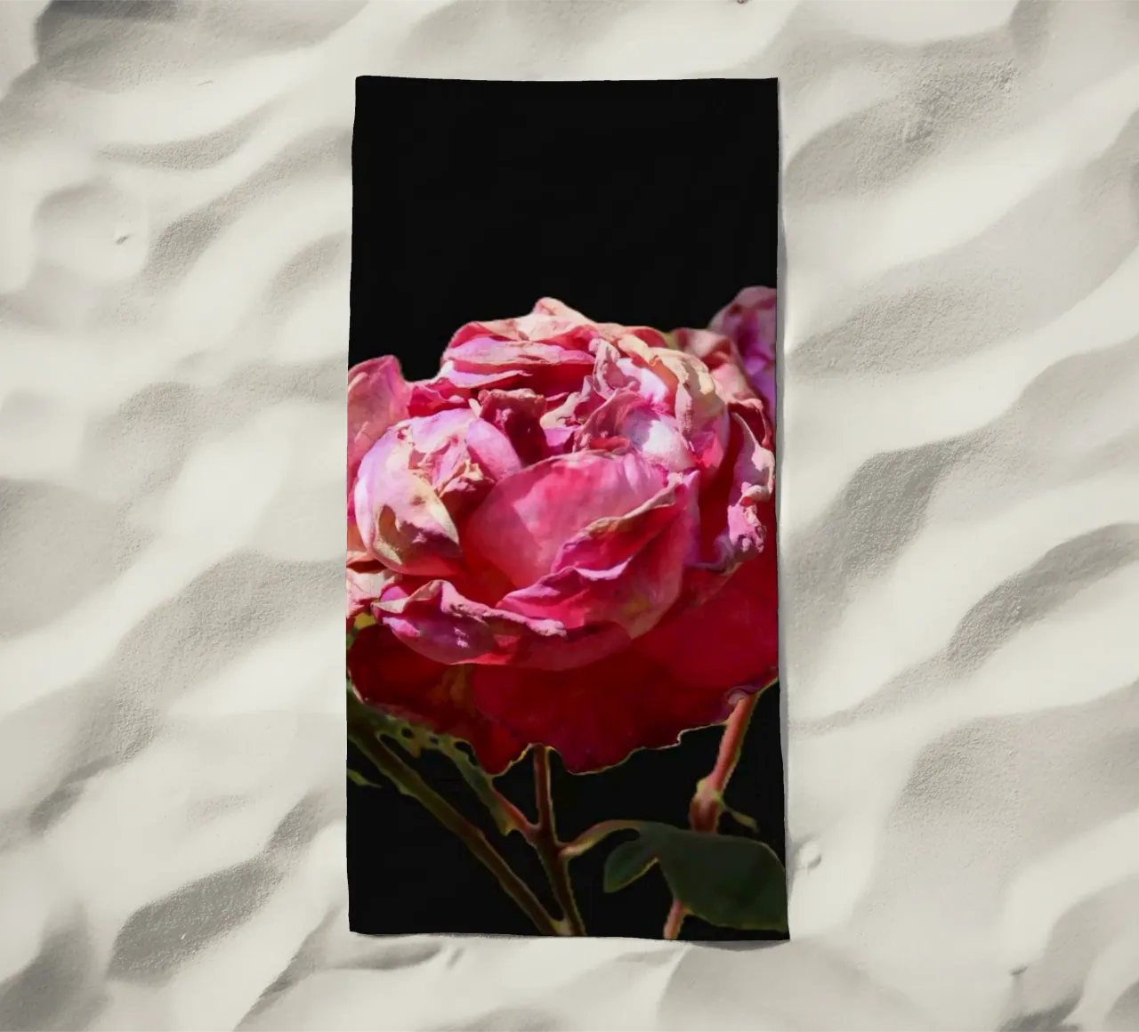 Pink Roses beach towel by Alexandra Joseph Fotomomente