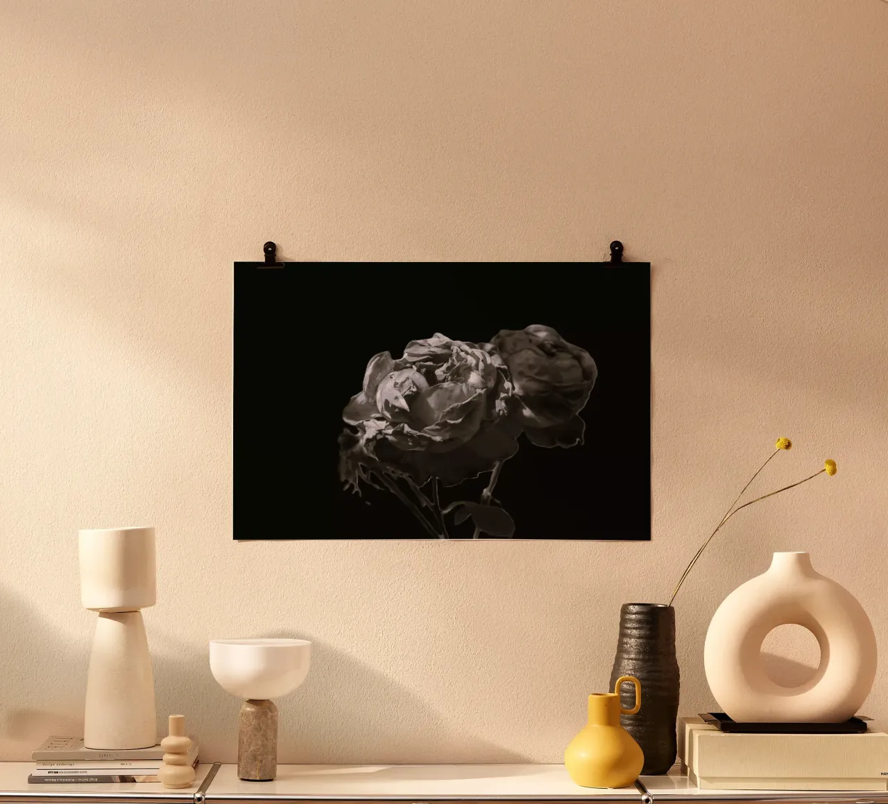 Rose bianche e nere poster da Alexandra Joseph Fotomomente