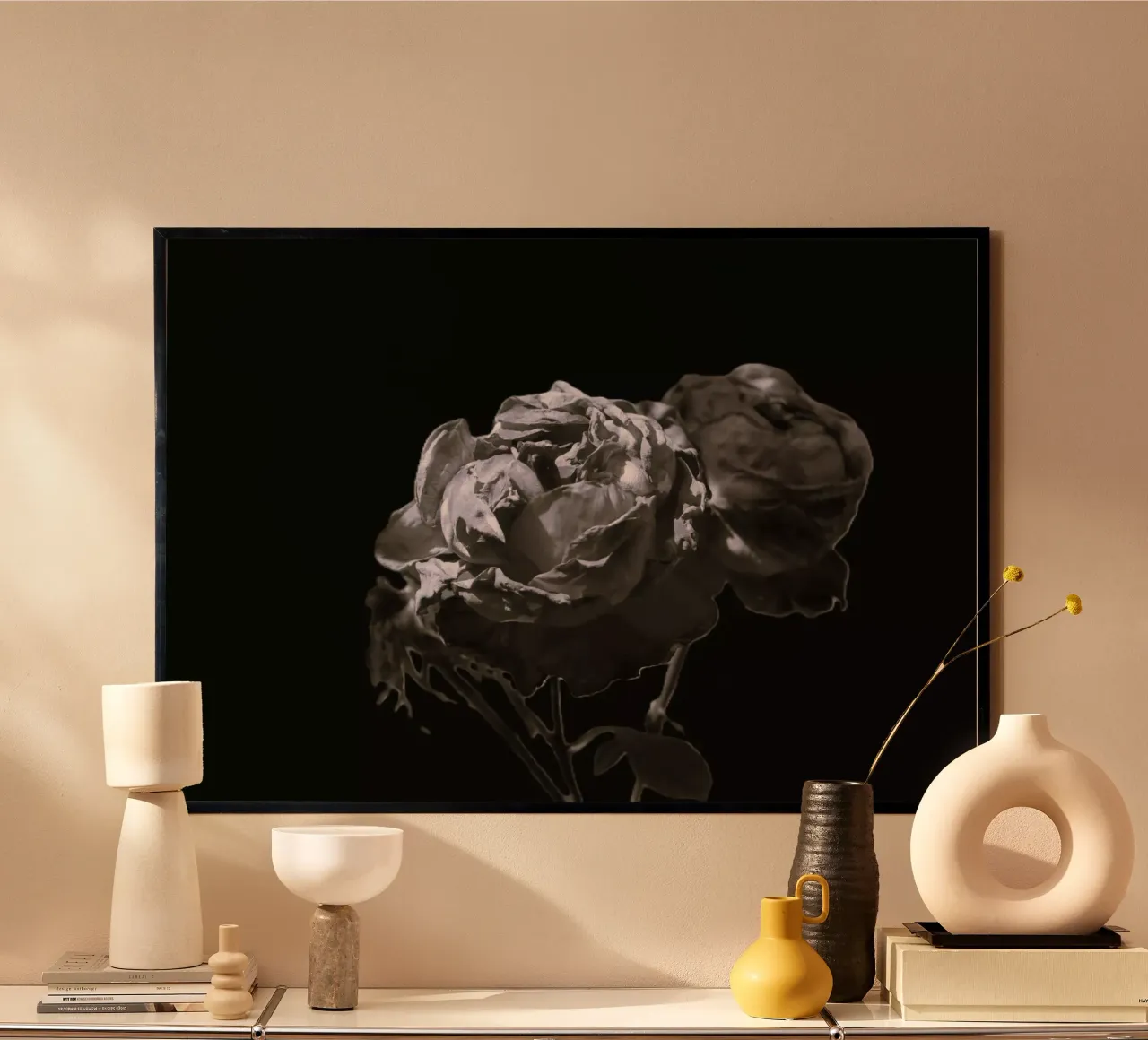Rose bianche e nere poster da Alexandra Joseph Fotomomente