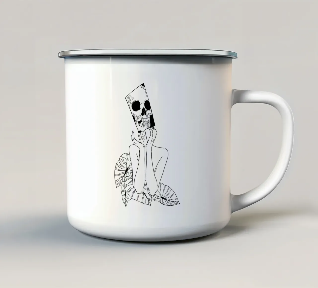 Overthinking tazza in smalto da byh.illustration
