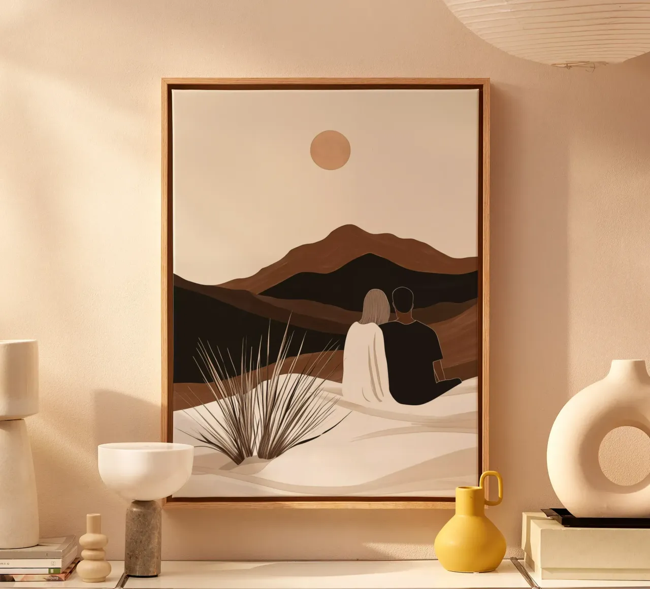 Lovers at sunrise | Boho style canvas by Autofocus