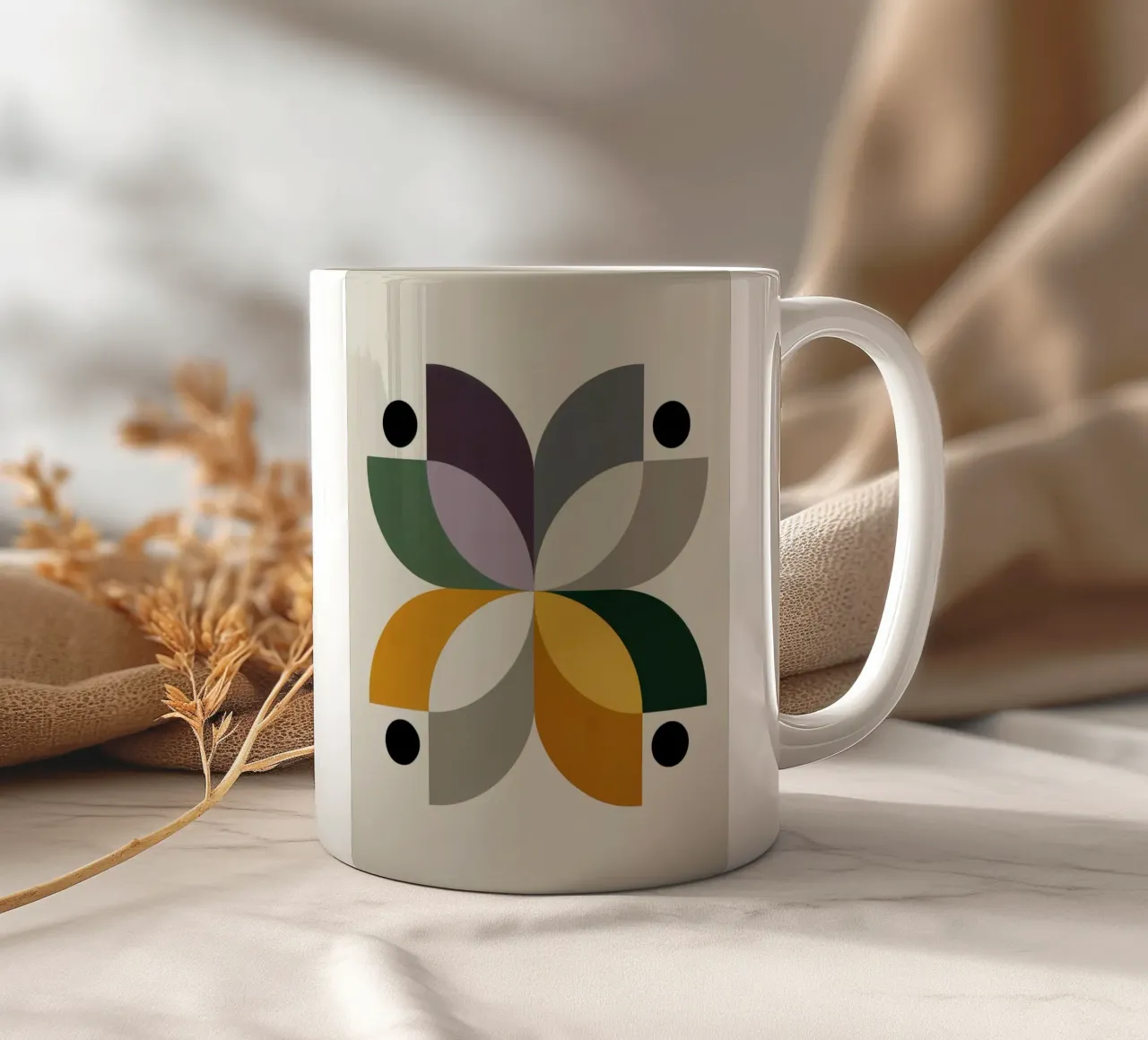 FALL BALANCE No 1 – Geometric Abstract Poster tazza in ceramica da 20 Farben