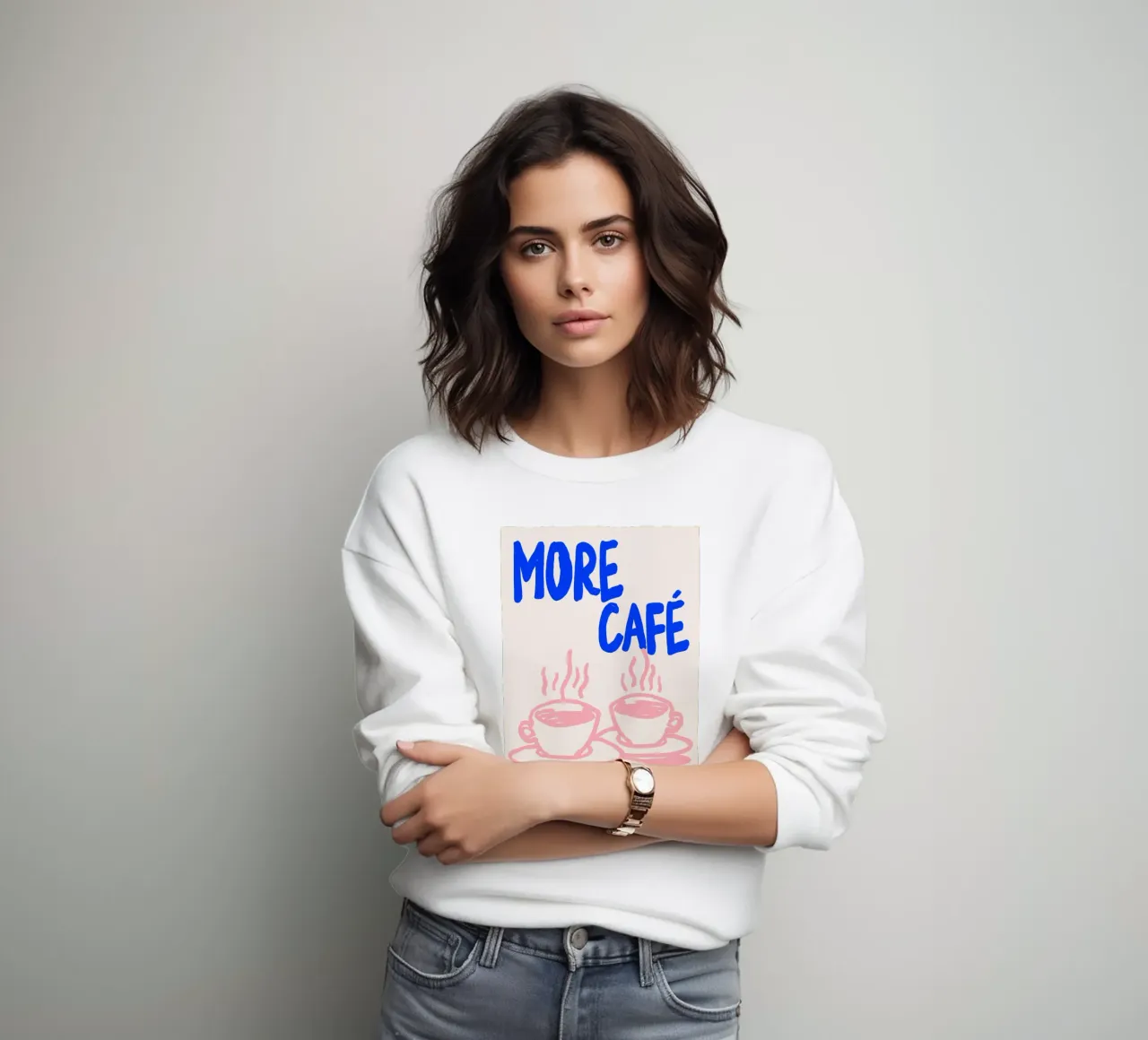 Più Café s'il vous plaît - Poster sul caffè francese felpa da Studio Sori