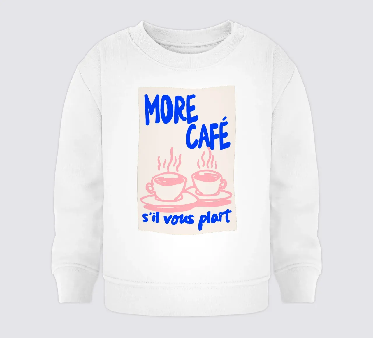 Più Café s'il vous plaît - Poster sul caffè francese felpa neonato da Studio Sori