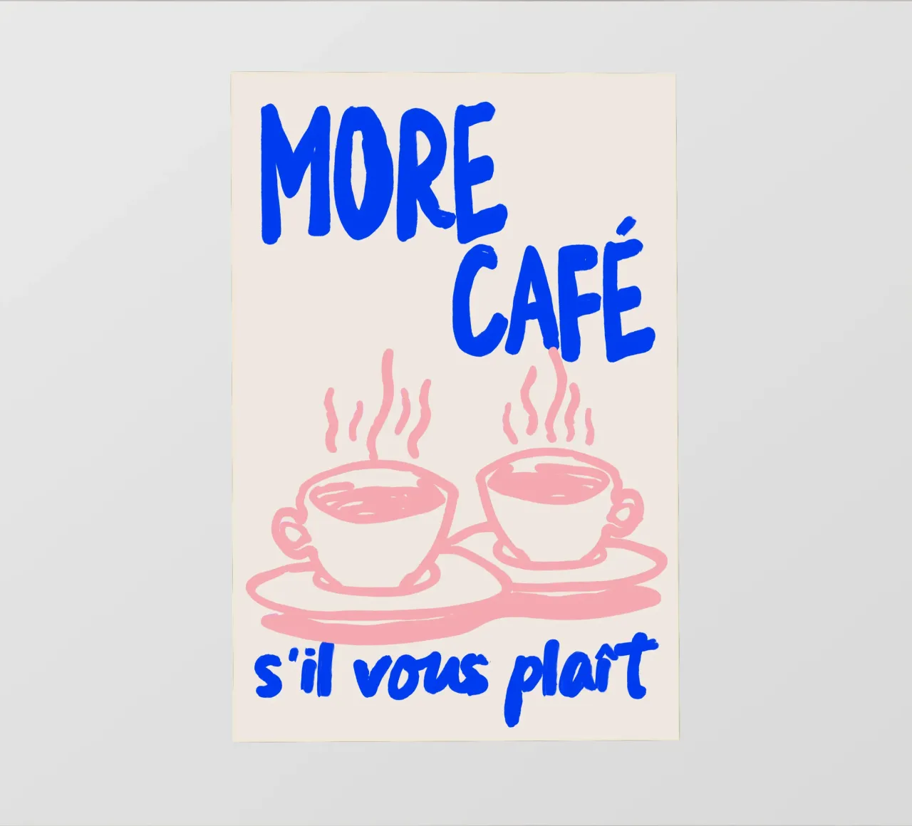 Più Café s'il vous plaît - Poster sul caffè francese pellicola backlit da Studio Sori